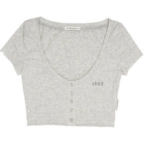 My Mum Made It Scoop Neck Baby Crop Grey